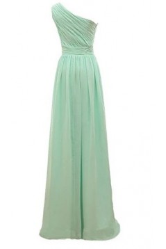 Long Chiffon One Shoulder Bridesmaid Dresses 902465
