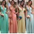 Long Chiffon Deep V Neck Bridesmaid Dresses 902466