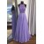 Long Purple Chiffon and Lace Bridesmaid Dresses 902479