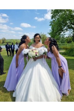 A-Line Chiffon Spaghetti Straps Bridesmaid Dresses 902493