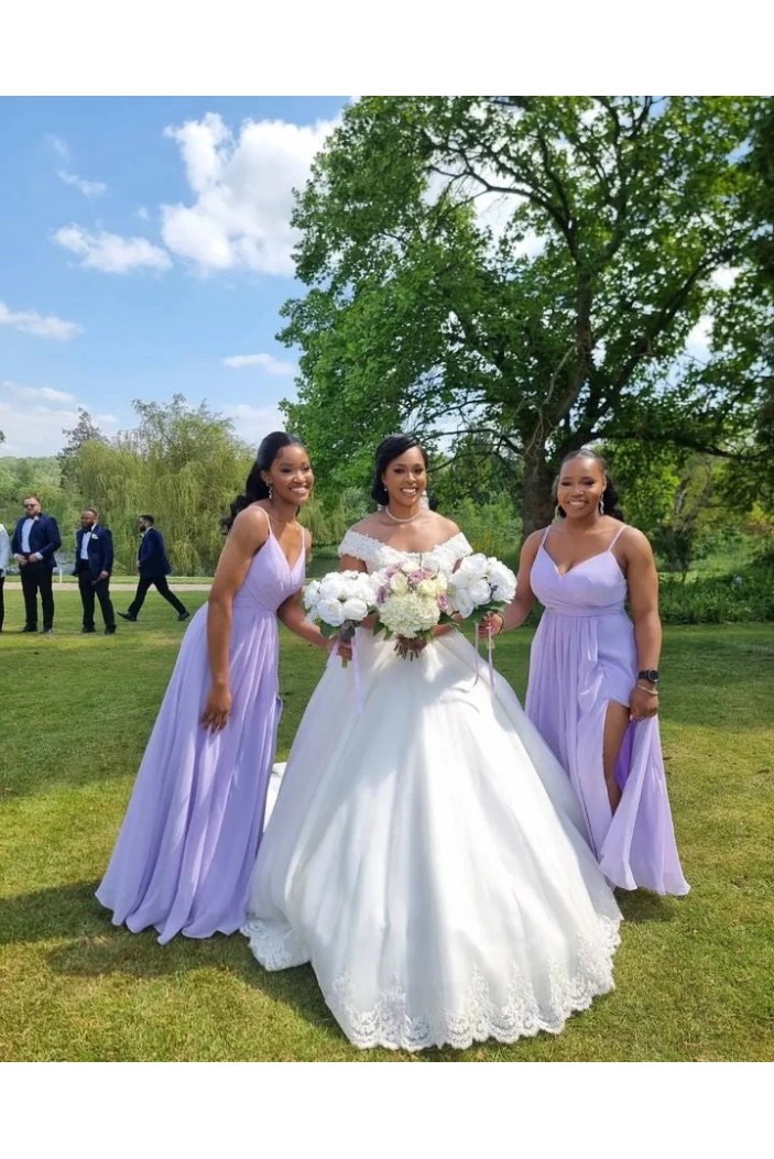 A-Line Chiffon Spaghetti Straps Bridesmaid Dresses 902493
