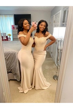 Mermaid Lace Off the Shoulder Long Bridesmaid Dresses 902516