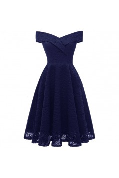 A-Line Short Lace Off the Shoulder Bridesmaid Dresses 902517