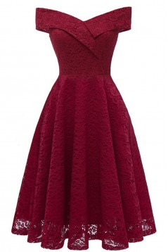 A-Line Short Lace Off the Shoulder Bridesmaid Dresses 902517