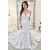 Elegant Long Mermaid Lace Wedding Dresses Bridal Gowns 903028