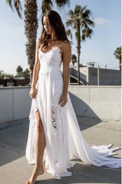 Lace Spaghetti Straps Wedding Dresses Bridal Gowns 903054