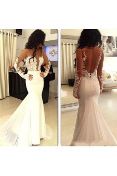 Mermaid Lace Wedding Dresses Bridal Gowns with Long Sleeves 903058