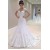A-Line V Neck Lace Long Wedding Dresses Bridal Gowns 903066