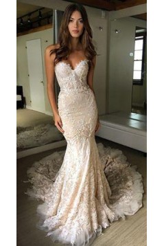 Mermaid Sweetheart Lace Long Wedding Dresses Bridal Gowns 903074