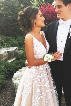 A-Line Lace and Tulle Wedding Dresses Bridal Gowns 903102