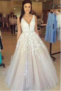 A-Line Lace and Tulle Wedding Dresses Bridal Gowns 903102