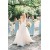A-Line Long White V Neck Wedding Dresses Bridal Gowns 903108