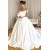 A-Line Off the Shoulder Satin Wedding Dresses Bridal Gowns 903113