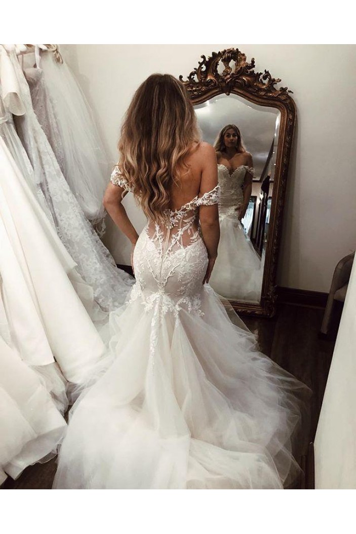 Mermaid Off the Shoulder Lace Wedding Dresses Bridal Gowns 903135