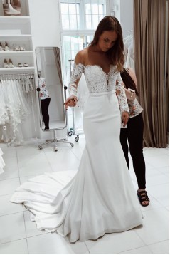 Mermaid Lace Long Sleeves Wedding Dresses Bridal Gowns 903144