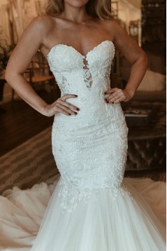 Long Mermaid Sweetheart Lace and Tulle Beaded Wedding Dresses Bridal Gowns 903172