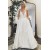 A-Line V Neck Long Satin Wedding Dresses Bridal Gowns 903178