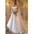 A-Line Lace Long Sleeves V Neck Wedding Dresses Bridal Gowns 903186