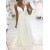A-Line Long Chiffon V Neck Wedding Dresses Bridal Gowns 903197