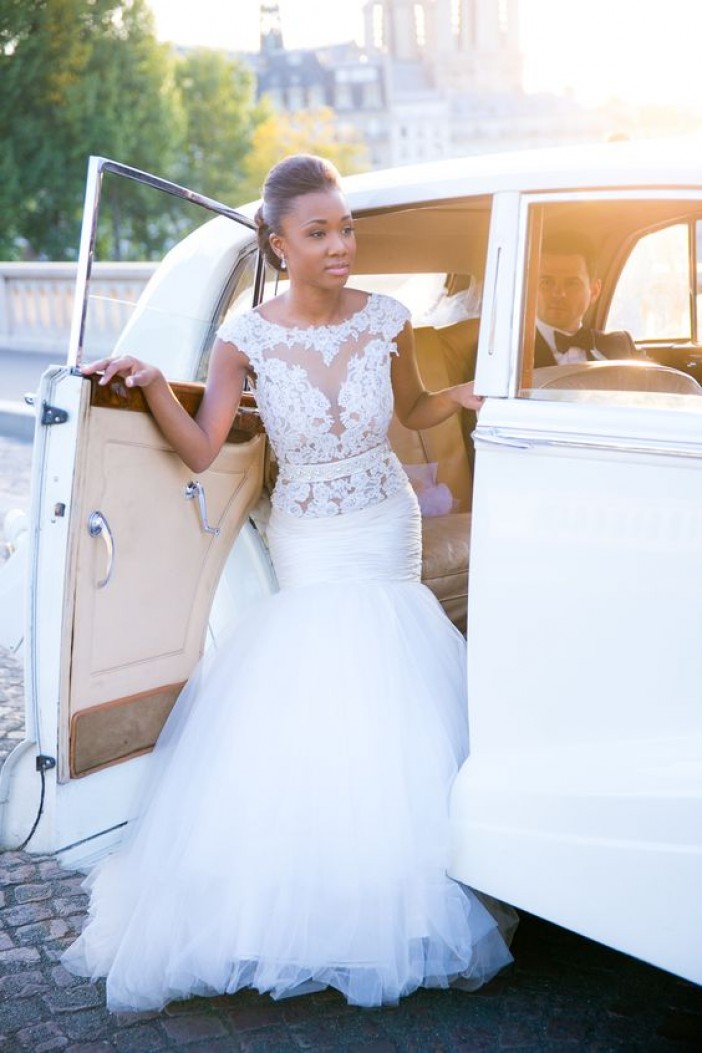 Elegant Mermaid Beaded Lace and Tulle Wedding Dresses Bridal Gowns 903211