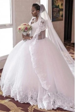 Ball Gown Long Sleeves Lace Wedding Dresses Bridal Gowns 903228