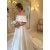A-Line Off the Shoulder Long Satin Wedding Dresses Bridal Gowns 903234