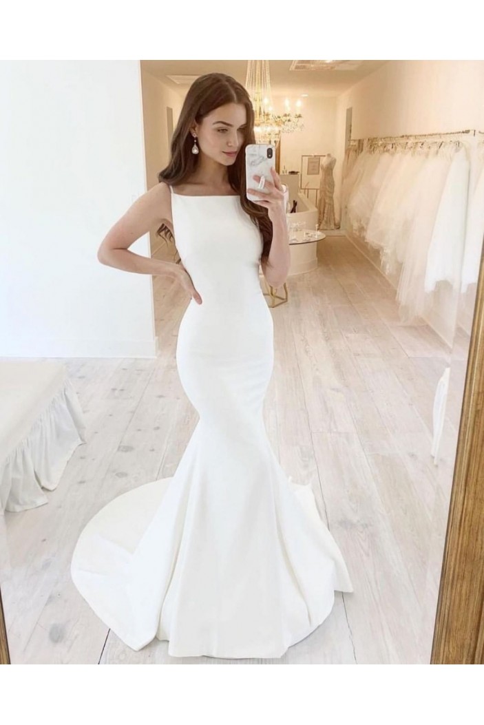Long Mermaid Satin Wedding Dresses Bridal Gowns 903237