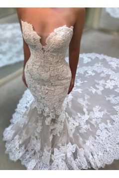 Mermaid Sweetheart Lace and Tulle Wedding Dresses Bridal Gowns 903252