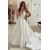 A-Line Satin Long Wedding Dresses Bridal Gowns 903261
