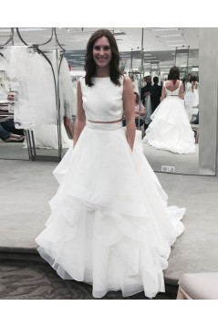 A-Line Two Pieces Long Wedding Dresses Bridal Gowns 903270