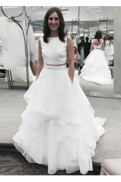 A-Line Two Pieces Long Wedding Dresses Bridal Gowns 903270