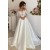 A-Line Long Sleeves Lace and Satin Wedding Dresses Bridal Gowns 903300