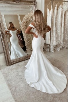 Mermaid Off the Shoulder Long Wedding Dresses Bridal Gowns 903333