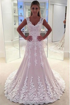 Elegant Lace Long Wedding Dresses Bridal Gowns 903368