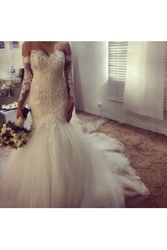 Elegant Mermaid Lace and Tulle Wedding Dresses Bridal Gowns 903374