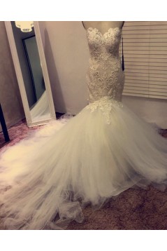 Elegant Mermaid Lace and Tulle Wedding Dresses Bridal Gowns 903374