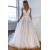 A-Line Lace and Tulle V Neck Wedding Dresses Bridal Gowns 903391