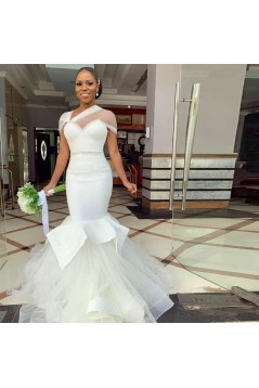 Long Mermaid Beaded Tulle Wedding Dresses Bridal Gowns 903392