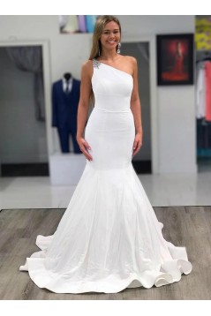 Long Mermaid Beaded One Shoulder Wedding Dresses Bridal Gowns 903393