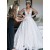 A-Line Sparkle V Neck Long Wedding Dresses Bridal Gowns 903395
