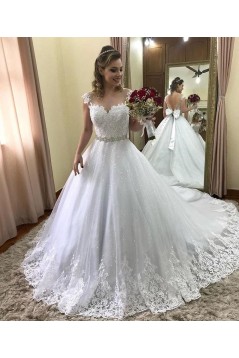 A-Line Lace Sparkle Wedding Dresses Bridal Gowns 903403