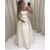 A-Line Long Satin Strapless Wedding Dresses Bridal Gowns 903418