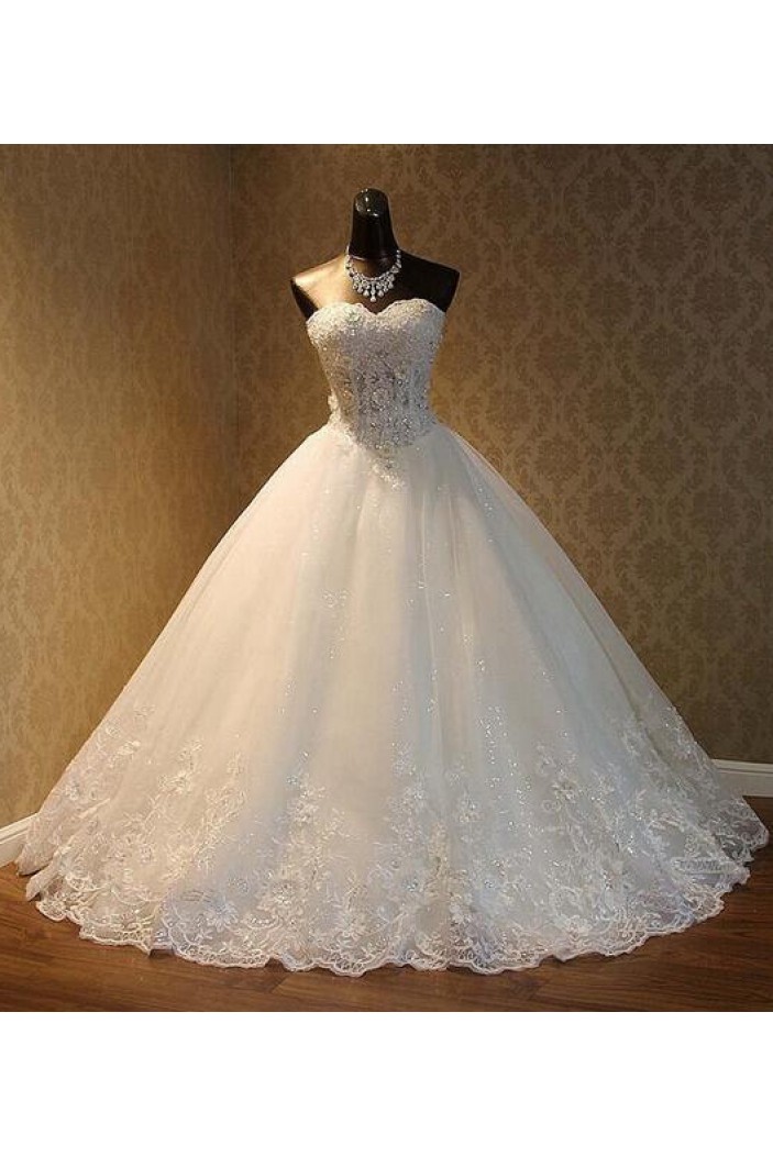 Beaded Lace and Tulle Long Wedding Dresses Bridal Gowns 903435