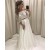 Long Two Pieces Lace and Satin Wedding Dresses Bridal Gowns 903452