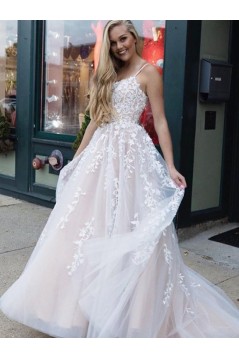 A-Line Lace and Tulle Wedding Dresses Bridal Gowns 903454