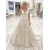 A-Line Lace and Tulle V Neck Wedding Dresses Bridal Gowns 903466