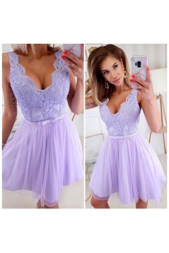 Short Lace and Tulle Prom Dress Homecoming Graduation Cocktail Dresses 904029