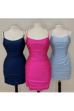 Short/Mini Spaghetti Straps Tight Prom Dresses Homecoming Dresses 904045