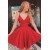 Short/Mini Red V Neck Prom Dresses Homecoming Dresses 904059