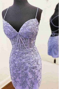 Short/Mini Spaghetti Straps Lace Prom Dresses Homecoming Dresses 904070